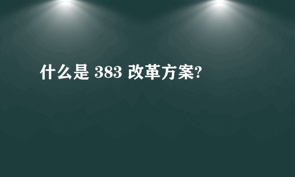什么是 383 改革方案?