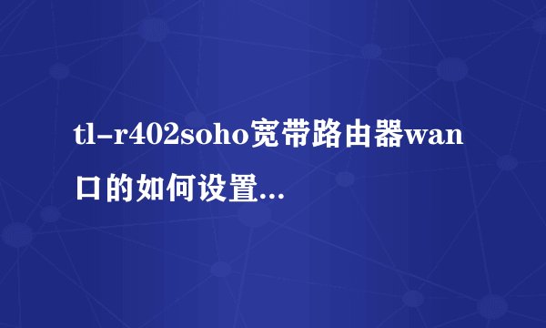 tl-r402soho宽带路由器wan口的如何设置?我不用路由器时可以登陆上去，但一插上路由器就上不去了