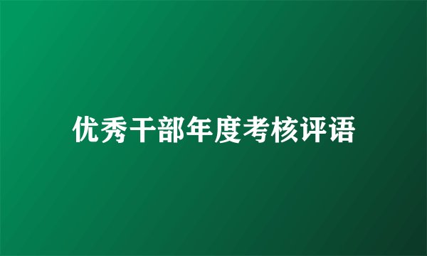 优秀干部年度考核评语