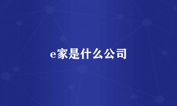 e家是什么公司