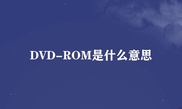 DVD-ROM是什么意思