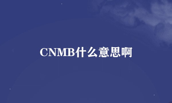 CNMB什么意思啊