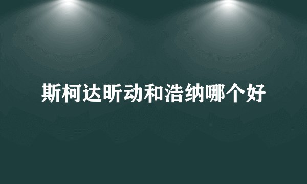 斯柯达昕动和浩纳哪个好