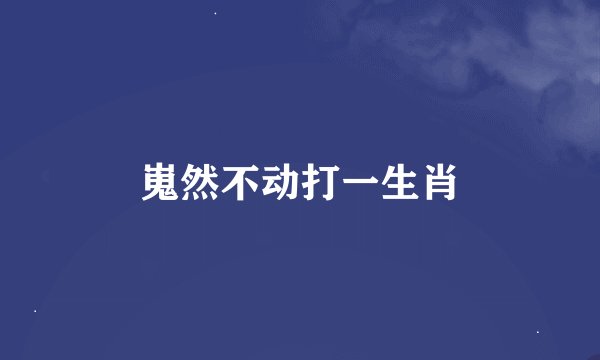 嵬然不动打一生肖