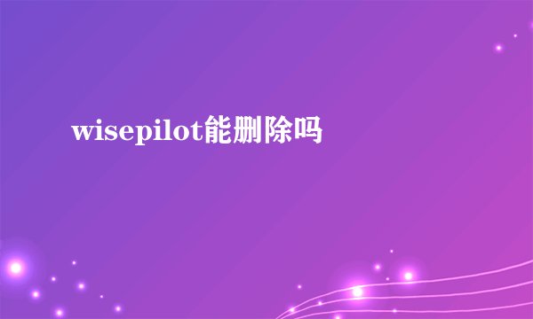 wisepilot能删除吗