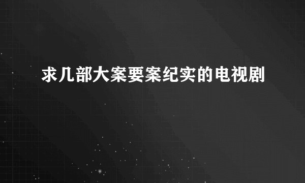 求几部大案要案纪实的电视剧