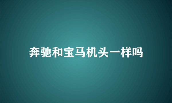 奔驰和宝马机头一样吗