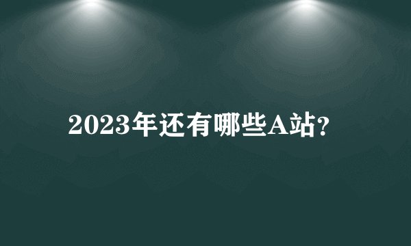 2023年还有哪些A站？