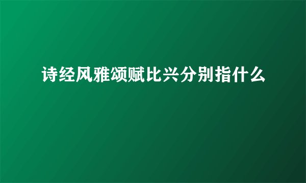 诗经风雅颂赋比兴分别指什么