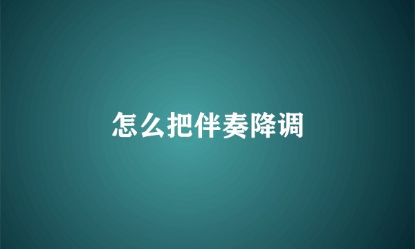 怎么把伴奏降调