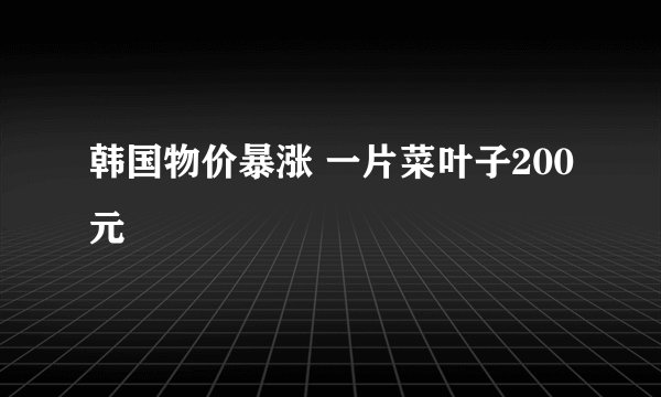 韩国物价暴涨 一片菜叶子200元