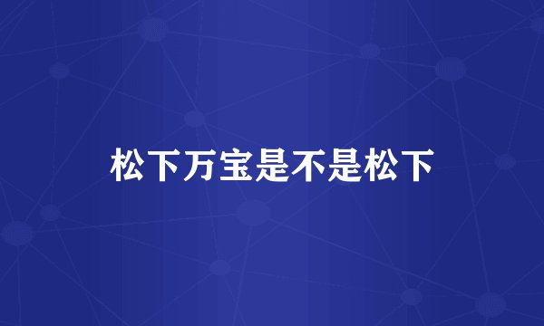 松下万宝是不是松下