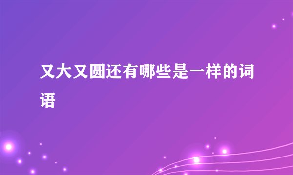 又大又圆还有哪些是一样的词语