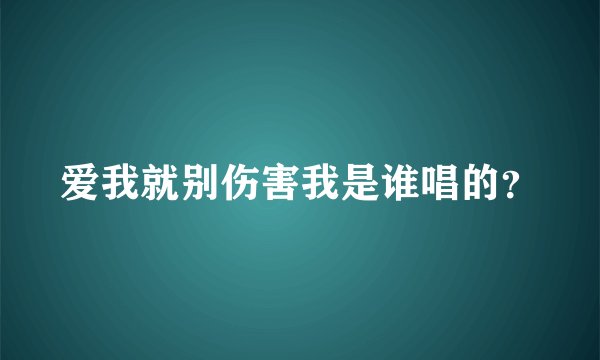爱我就别伤害我是谁唱的？