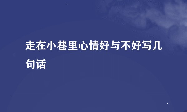 走在小巷里心情好与不好写几句话