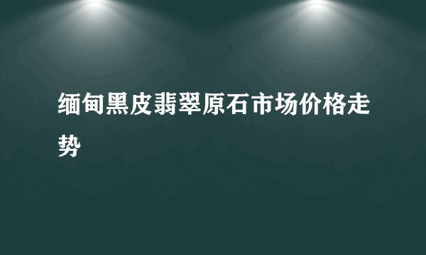 缅甸黑皮翡翠原石市场价格走势