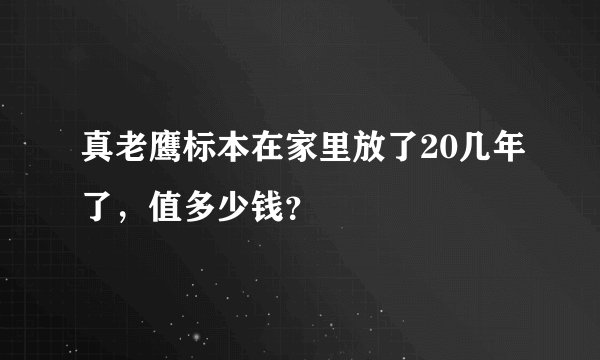 真老鹰标本在家里放了20几年了，值多少钱？
