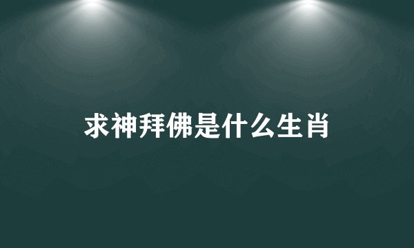 求神拜佛是什么生肖