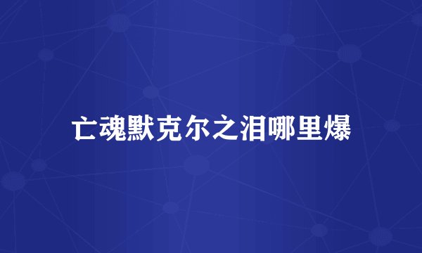 亡魂默克尔之泪哪里爆