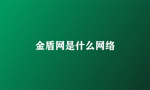 金盾网是什么网络