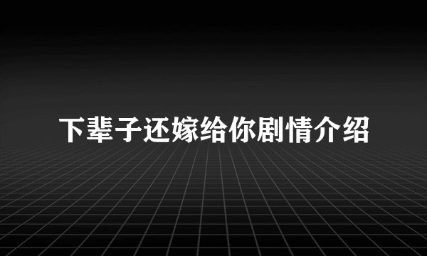 下辈子还嫁给你剧情介绍