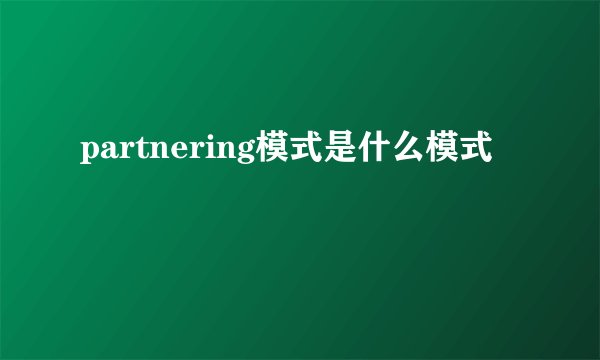 partnering模式是什么模式
