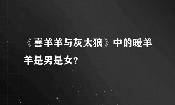 《喜羊羊与灰太狼》中的暖羊羊是男是女？