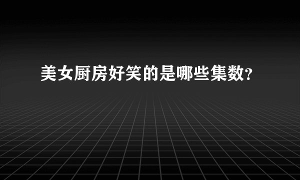 美女厨房好笑的是哪些集数？