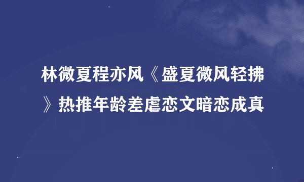 林微夏程亦风《盛夏微风轻拂》热推年龄差虐恋文暗恋成真