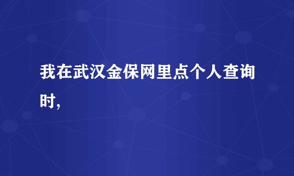 我在武汉金保网里点个人查询时,