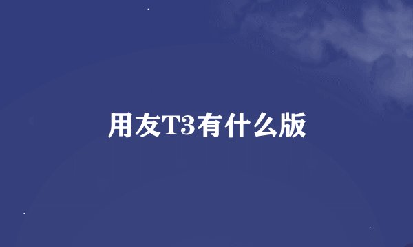 用友T3有什么版