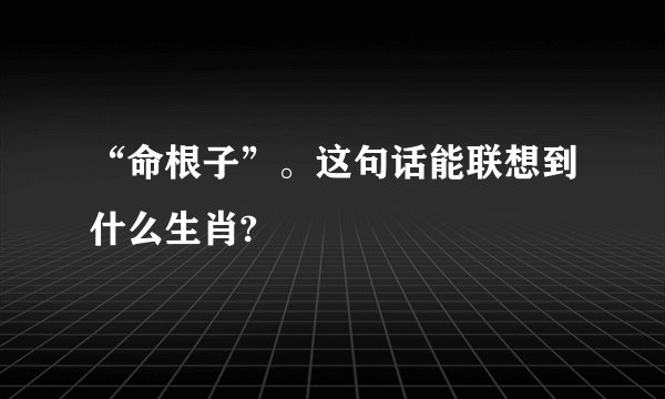 “命根子”。这句话能联想到什么生肖?