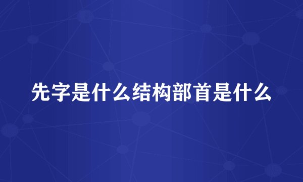 先字是什么结构部首是什么