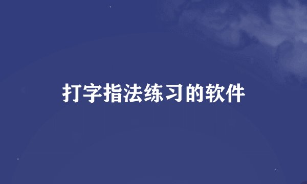 打字指法练习的软件
