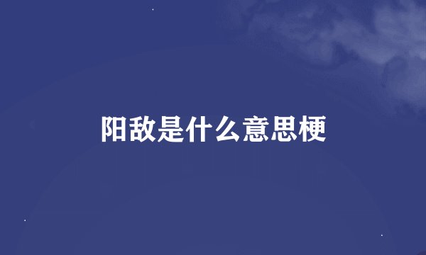 阳敌是什么意思梗