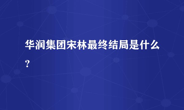 华润集团宋林最终结局是什么？