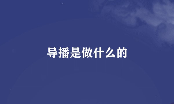导播是做什么的