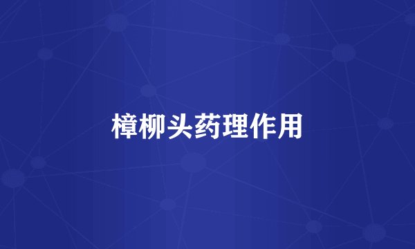 樟柳头药理作用