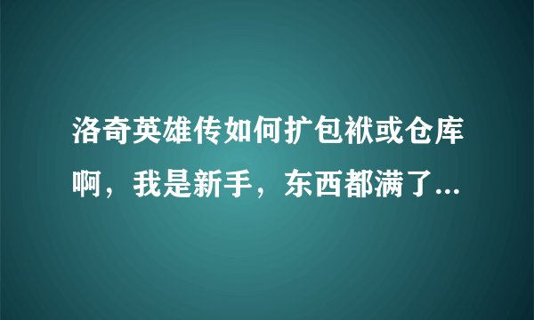 洛奇英雄传如何扩包袱或仓库啊，我是新手，东西都满了也不知道哪些东西该卖后期有用的，还望高人指点一二
