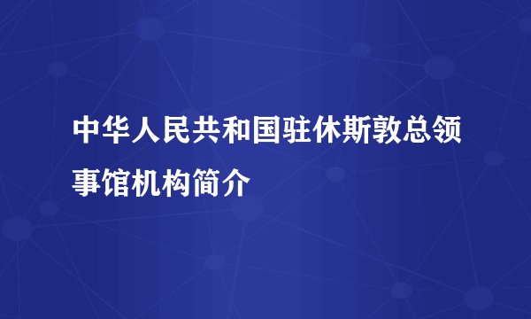 中华人民共和国驻休斯敦总领事馆机构简介