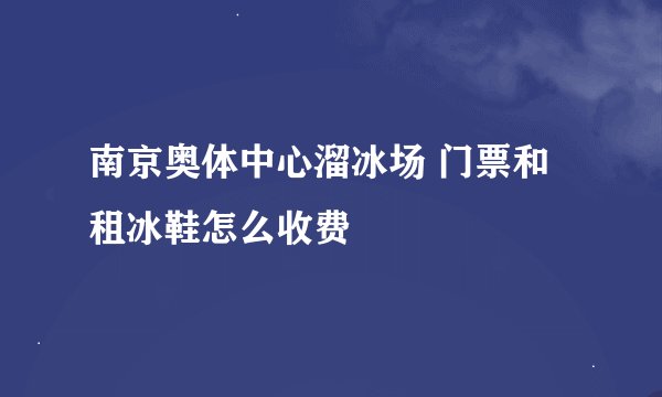 南京奥体中心溜冰场 门票和租冰鞋怎么收费