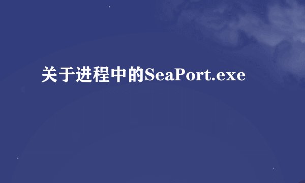 关于进程中的SeaPort.exe