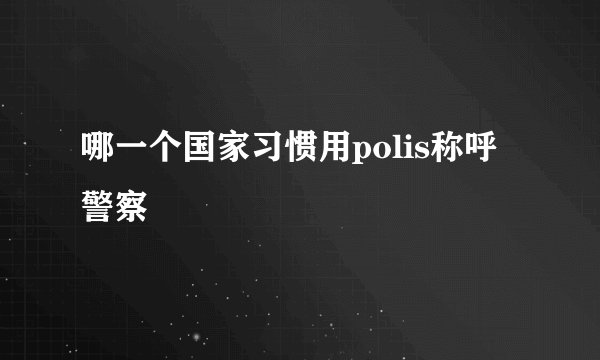 哪一个国家习惯用polis称呼警察