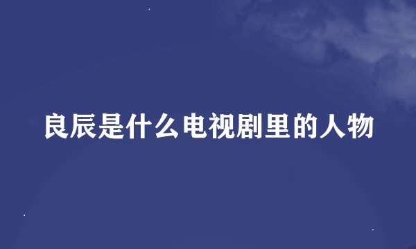 良辰是什么电视剧里的人物