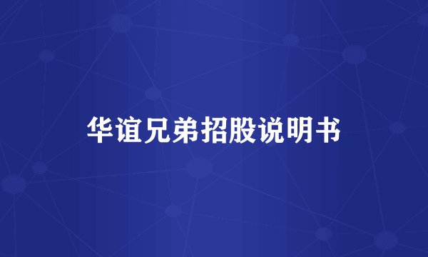 华谊兄弟招股说明书