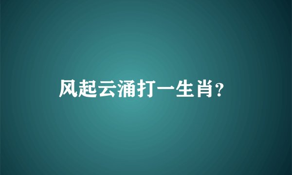 风起云涌打一生肖？