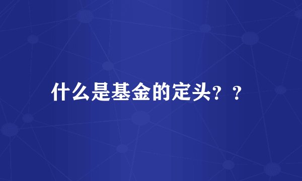 什么是基金的定头？？