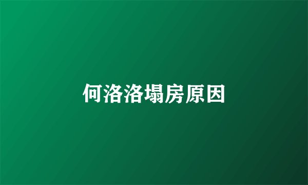 何洛洛塌房原因