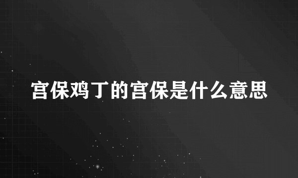 宫保鸡丁的宫保是什么意思