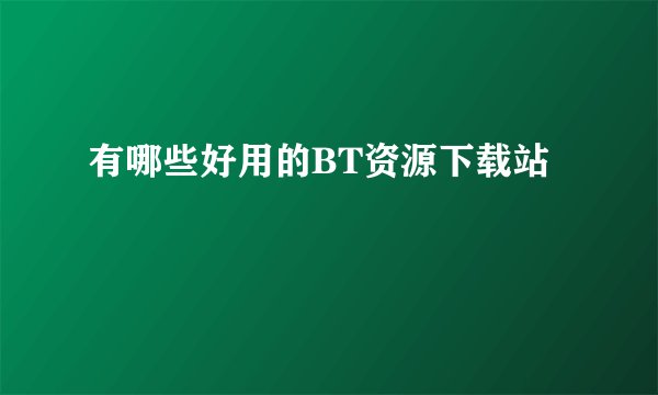有哪些好用的BT资源下载站
